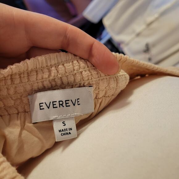 Evereve Carley Textured Tiered Square Neck Tie Waist Midi Dress Cream Womens S - Picture 7 of 9